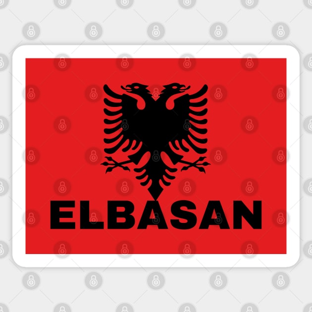 Elbasan City in Albanian Flag Sticker by aybe7elf